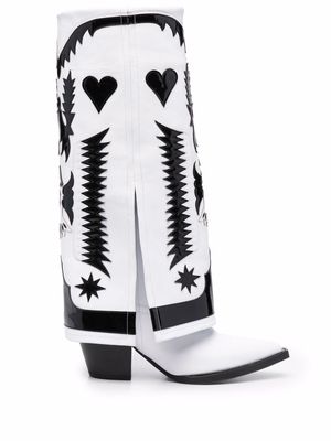 Filles A Papa Texas suede knee-high boots - White