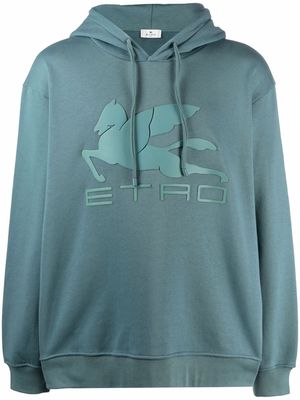 ETRO embroidered-logo hoodie - Blue