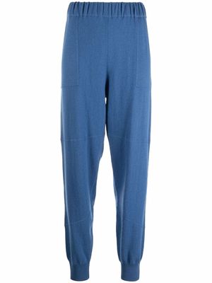 Allude elasticated-waist knit joggers - Blue