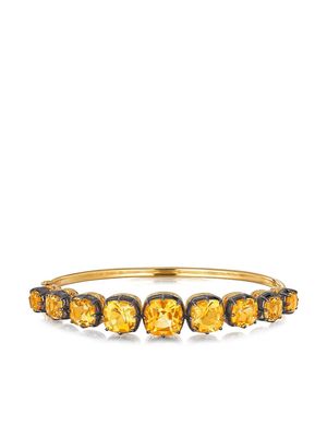 FRED LEIGHTON 18kt gold cushion citrine collet bangle
