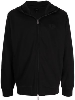 Armani Exchange zipped hooded jacket - Black