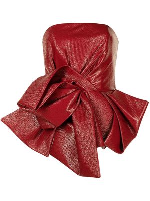 Isabel Sanchis origami-fold strapless top - Red