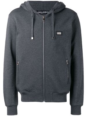 Dolce & Gabbana drawstring zip hoodie - Grey
