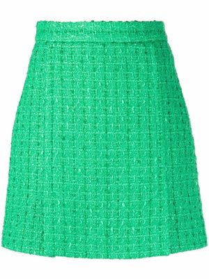 12 STOREEZ high-waisted tweed miniskirt - Green