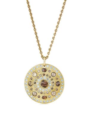 De Beers Jewellers 18kt yellow gold Talisman Large Medal diamond pendant necklace