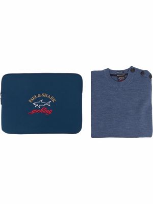 Paul & Shark logo-patch wool jumper - Blue