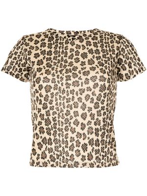 Fendi Pre-Owned 1990s leopard-print T-shirt - Brown