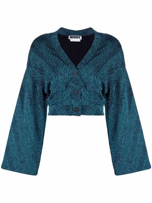 ROTATE Kristinia metallic-threading cardigan - Blue