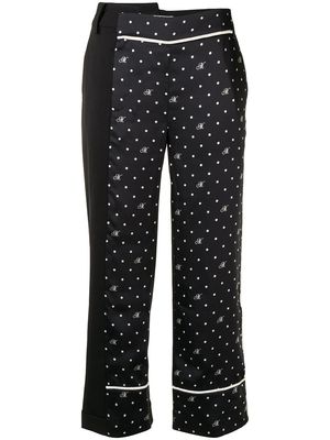 Monse M polka dot print asymmetric trousers - Black
