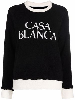 Casablanca intarsia-knit logo jumper - Black