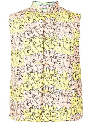 Comme Des Garçons Shirt logo-print padded gilet - Yellow