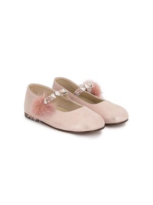BabyWalker rhinestone embellished ballerinas - Pink