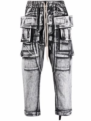 Rick Owens DRKSHDW drawstring cropped trousers - White
