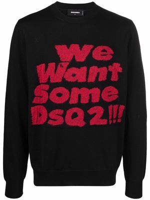 Dsquared2 We Want Some Dsq2!!! slogan jumper - Black