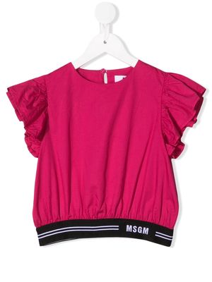 MSGM Kids ruffle sleeveless top - Pink