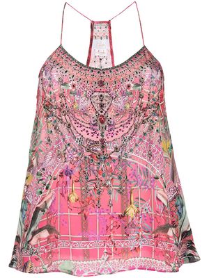 Camilla patterned silk vest - Multicolour