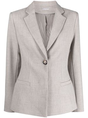 12 STOREEZ dart-detail singe-breasted jacket - Grey