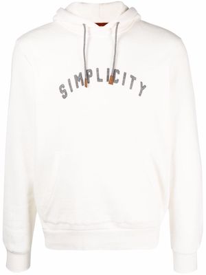Eleventy slogan-patch hoodie - White