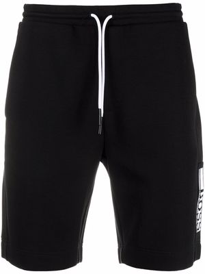 BOSS logo-embroidered track shorts - Black