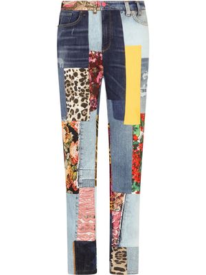 Dolce & Gabbana patchwork skinny jeans - Blue