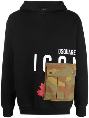 Dsquared2 Icon cargo-pocket hoodie - Black