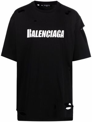 Balenciaga boxy logo print T-shirt - Black