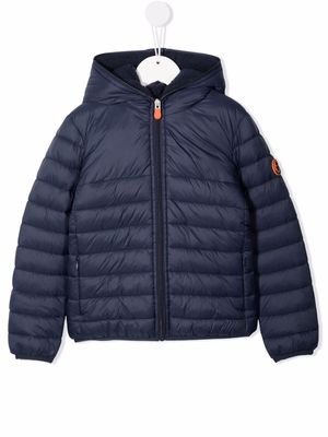 Save The Duck Kids hooded zip-up padded jacket - Blue