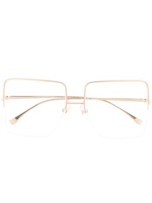 Fendi Eyewear half-rim square frame glasses - Gold
