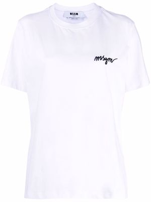 MSGM chest-logo crew neck T-shirt - White