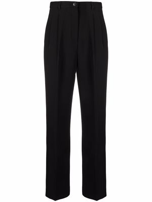 Tory Burch pleat-detail four-pocket tailored trousers - Black