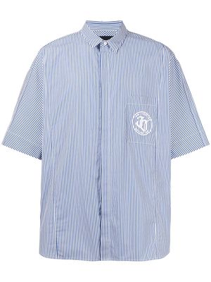 Juun.J striped short-sleeved shirt - Blue