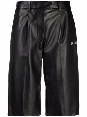 Off-White leather tailored shorts - Black