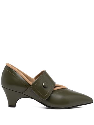 Toga pointed 60mm leather pumps - Green