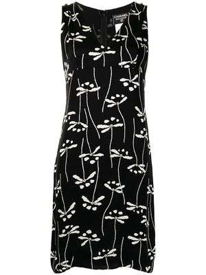 Chanel Pre-Owned 1998 floral sleeveless dress - Black
