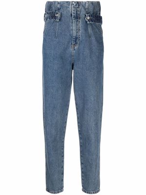 REMAIN paperbag-waist organic cotton jeans - Blue