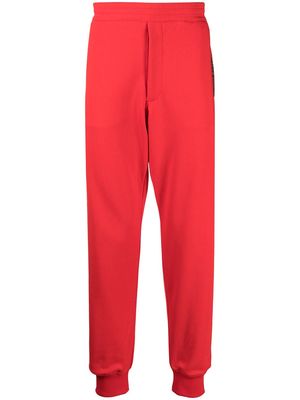 Alexander McQueen side logo-print trousers - Red