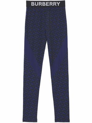 Burberry TB monogram-print high-waisted leggings - Blue