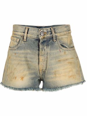 Maison Margiela dirt-effect denim shorts - Neutrals