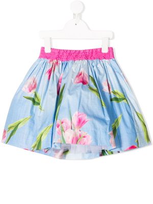 Monnalisa floral mini skirt - Blue
