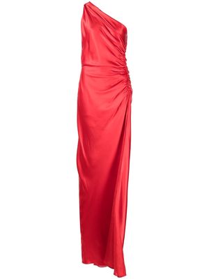 Michelle Mason Asym silk gown - Red