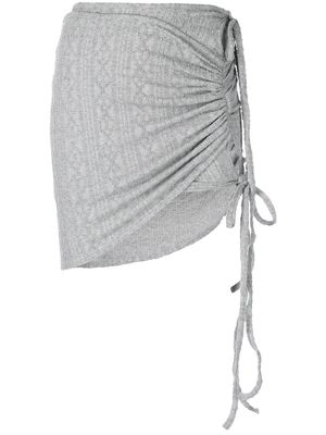 Hyein Seo asymmetric cut-out strap-detail skirt - Grey