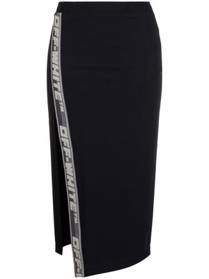 Off-White logo-tape detail high-waisted skirt - Black
