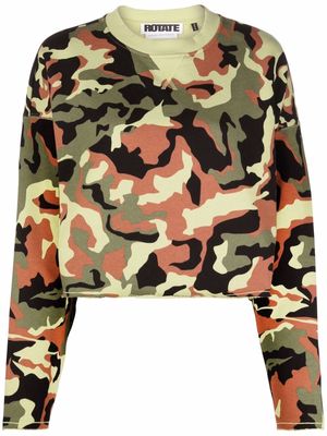 ROTATE camouflage-print organic-cotton sweatshirt - Green