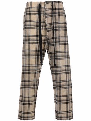 Uma Wang cropped check trousers - Neutrals