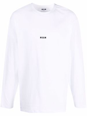 MSGM logo-print longsleeved T-shirt - White
