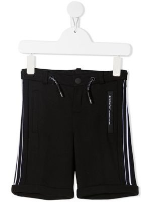 Givenchy Kids striped band high-rise shorts - Black