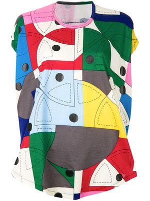 Junya Watanabe Comme des Garçons Pre-Owned circular cut T-shirt - Multicolour