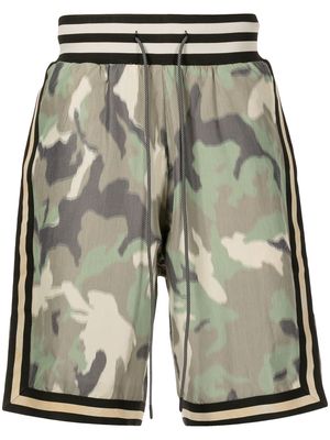 Mostly Heard Rarely Seen blurry camouflage-print track shorts - Green