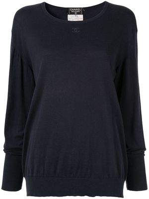 Chanel Pre-Owned 1995 embroidered interlocking CC jumper - Blue
