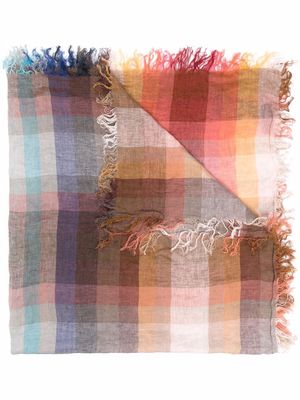 ETRO colour-block linen scarf - Brown